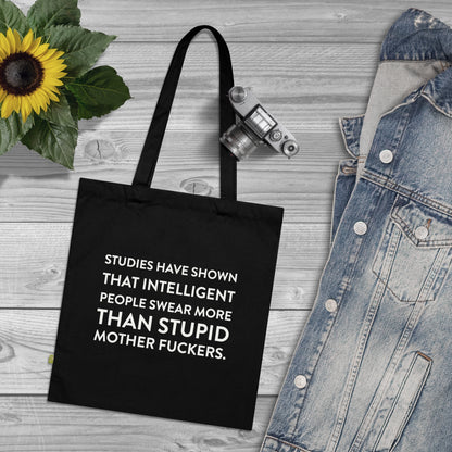 Studies have shown... - Stoffbeutel, Einkaufstasche aus Bio-Baumwolle, umweltfreundliches Geschenk, Stoffbeutel mit Totenkopfmotiv, Tasche im Boho-Stil