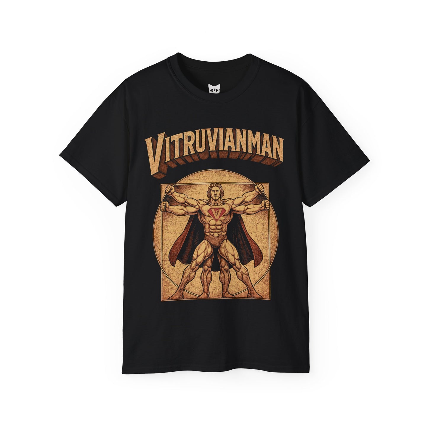 Vitruvian Man Unisex Softstyle T-Shirt, Artistic Graphic Tee, Vintage Style Shirt, Gifts for Art Lovers, Unique Men's T-Shirt