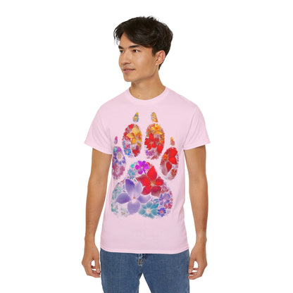 Blumenpfote - T-Shirt | Hochwertig, 100 % Baumwolle, Weich & Bequem mit Rundhalsausschnitt