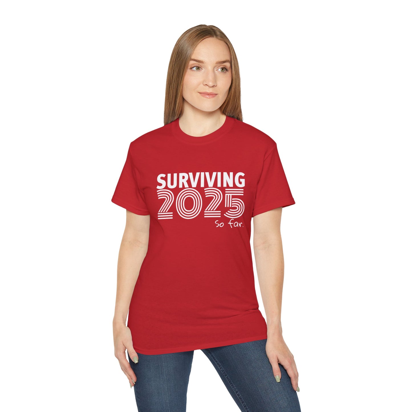 SURVIVING 2025 - T-Shirt | Hochwertig, 100 % Baumwolle, Weich & Bequem mit Rundhalsausschnitt