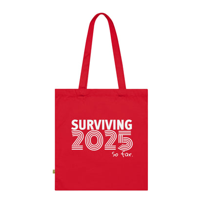 SURVIVING 2025 -  Stoffbeutel, Einkaufstasche aus Bio-Baumwolle, umweltfreundliches Geschenk, Stoffbeutel mit Totenkopfmotiv, Tasche im Boho-Stil
