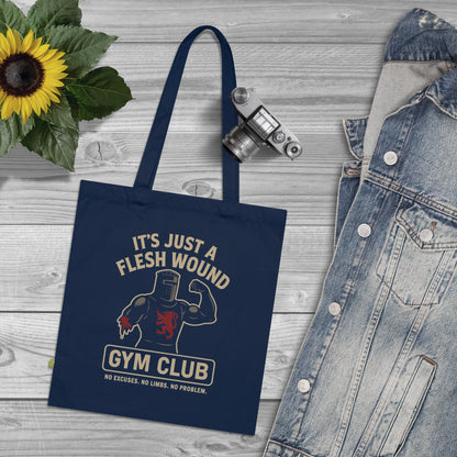 It's Just a Flesh Wound... - Stoffbeutel, Einkaufstasche aus Bio-Baumwolle, umweltfreundliches Geschenk, Stoffbeutel mit Totenkopfmotiv, Tasche im Boho-Stil