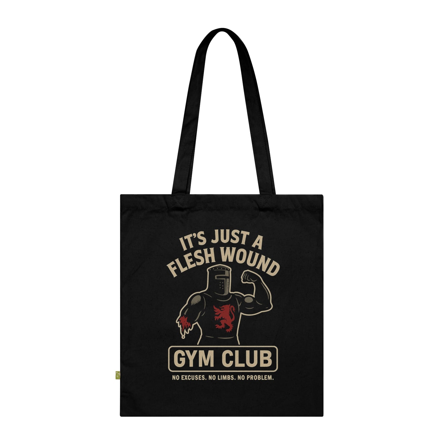 It's Just a Flesh Wound... - Stoffbeutel, Einkaufstasche aus Bio-Baumwolle, umweltfreundliches Geschenk, Stoffbeutel mit Totenkopfmotiv, Tasche im Boho-Stil