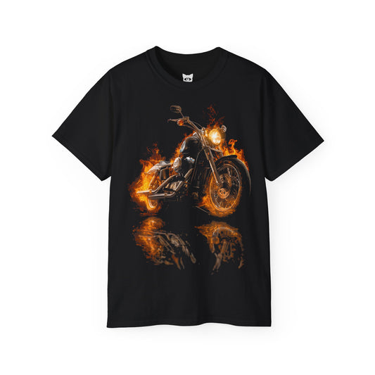 V-Twin Fire - T-Shirt | Hochwertig, 100 % Baumwolle, Weich & Bequem mit Rundhalsausschnitt