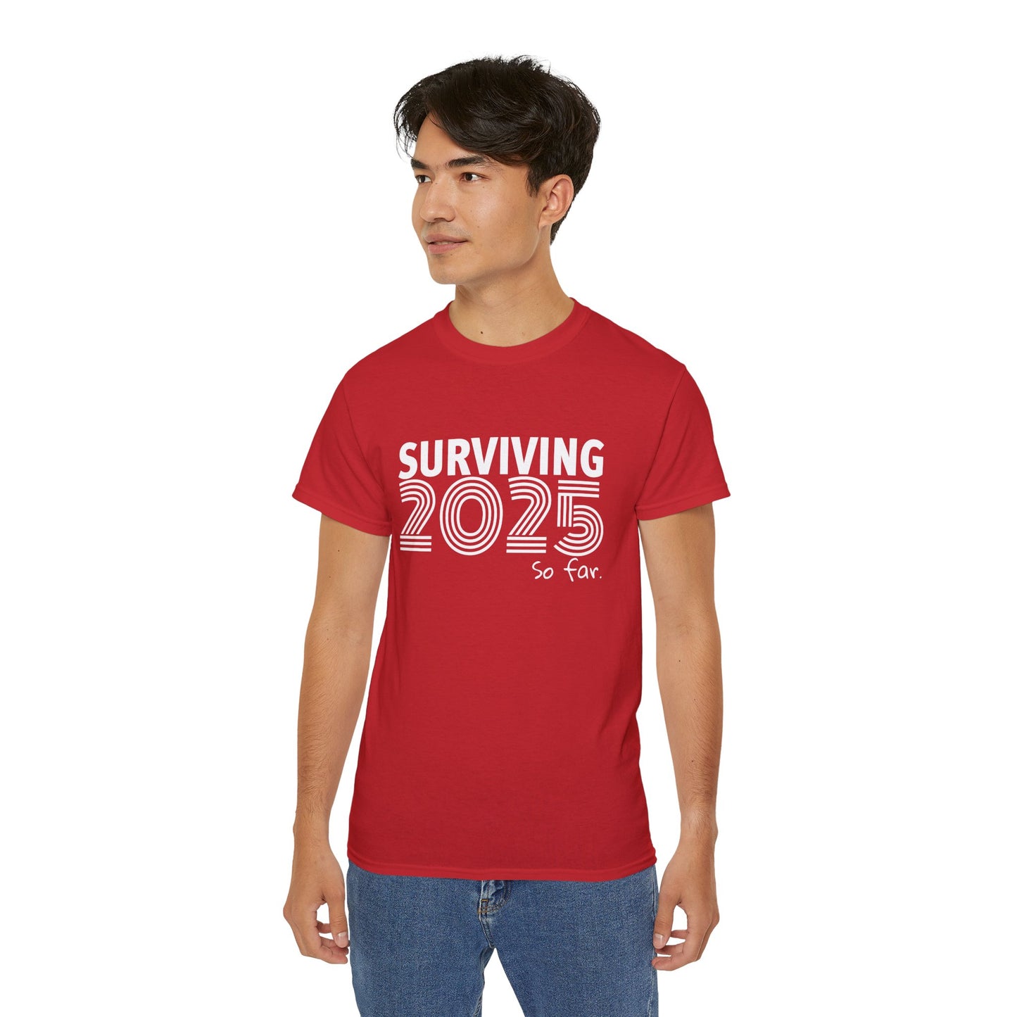SURVIVING 2025 - T-Shirt | Hochwertig, 100 % Baumwolle, Weich & Bequem mit Rundhalsausschnitt