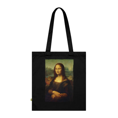 Mona Lisa | 360° Kunst – Stoffbeutel, Einkaufstasche aus Bio-Baumwolle, umweltfreundliches Geschenk, Stoffbeutel mit Totenkopfmotiv, Tasche im Boho-Stil