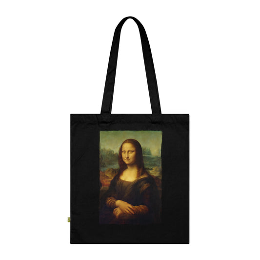 Mona Lisa | 360° Kunst – Stoffbeutel, Einkaufstasche aus Bio-Baumwolle, umweltfreundliches Geschenk, Stoffbeutel mit Totenkopfmotiv, Tasche im Boho-Stil