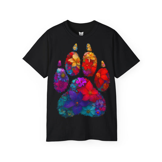 Blumenpfote - T-Shirt | Hochwertig, 100 % Baumwolle, Weich & Bequem mit Rundhalsausschnitt