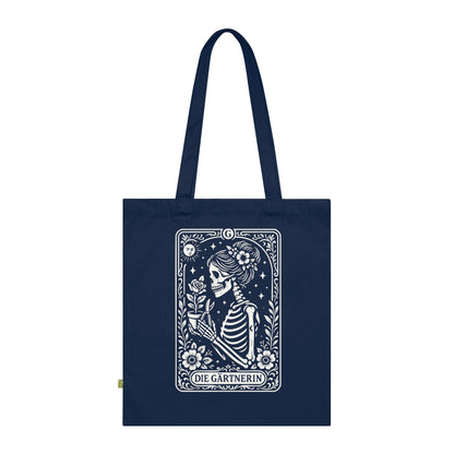 Tarrot der Gärterin - Stoffbeutel, Einkaufstasche aus Bio-Baumwolle, umweltfreundliches Geschenk, Stoffbeutel mit Totenkopfmotiv, Tasche im Boho-Stil