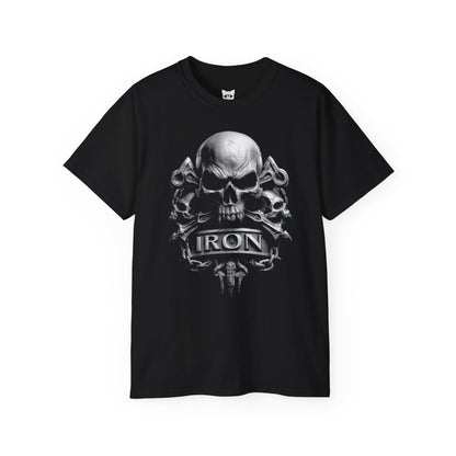 Iron Skull - T-Shirt | Hochwertig, 100 % Baumwolle, Weich & Bequem mit Rundhalsausschnitt