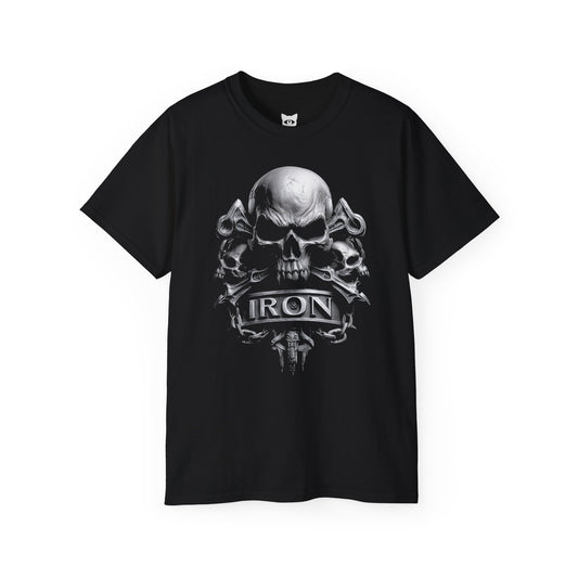Iron Skull - T-Shirt | Hochwertig, 100 % Baumwolle, Weich & Bequem mit Rundhalsausschnitt