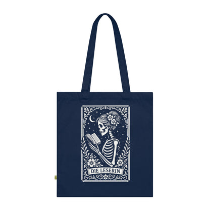 Tarrot der Leserin - Stoffbeutel, Einkaufstasche aus Bio-Baumwolle, umweltfreundliches Geschenk, Stoffbeutel mit Totenkopfmotiv, Tasche im Boho-Stil