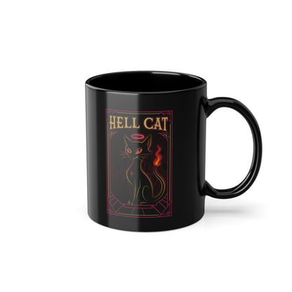 HELL CAT - Motivational Sip, Gift for Coffee Lovers, Inspirational Mug, Office Mug, Daily Coffee Cup