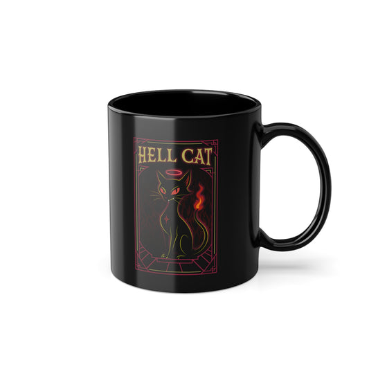 HELL CAT - Motivational Sip, Gift for Coffee Lovers, Inspirational Mug, Office Mug, Daily Coffee Cup