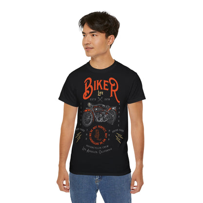 Biker Life California Motorcycle - T-Shirt | Hochwertig, 100 % Baumwolle, Weich & Bequem mit Rundhalsausschnitt