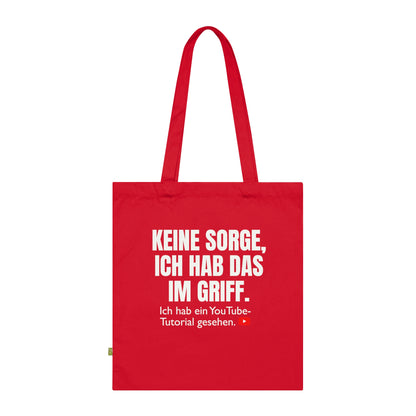 KEINE SORGE ... YouTube Tutorial -  Stoffbeutel, Einkaufstasche aus Bio-Baumwolle, umweltfreundliches Geschenk, Stoffbeutel mit Totenkopfmotiv, Tasche im Boho-Stil