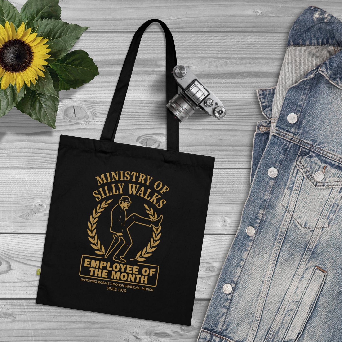 Ministry of Silly Walks - Stoffbeutel, Einkaufstasche aus Bio-Baumwolle, umweltfreundliches Geschenk, Stoffbeutel mit Totenkopfmotiv, Tasche im Boho-Stil