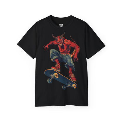 Demon Skater - T-Shirt | Hochwertig, 100 % Baumwolle, Weich & Bequem mit Rundhalsausschnitt
