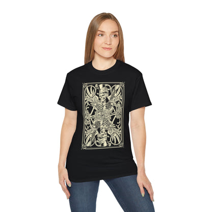 Skeleton Card - T-Shirt | Hochwertig, 100 % Baumwolle, Weich & Bequem mit Rundhalsausschnitt
