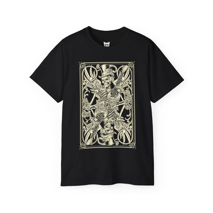 Skeleton Card - T-Shirt | Hochwertig, 100 % Baumwolle, Weich & Bequem mit Rundhalsausschnitt