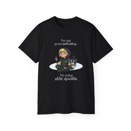 I'm not procrastinating. I'm doing side quests. - T-Shirt | Hochwertig, 100 % Baumwolle, Weich & Bequem mit Rundhalsausschnitt