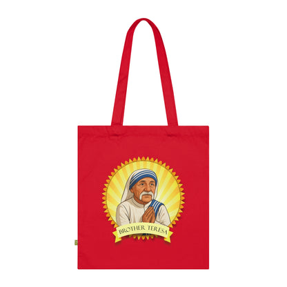 Brother Teresa - Stoffbeutel, Einkaufstasche aus Bio-Baumwolle, umweltfreundliches Geschenk, Stoffbeutel mit Totenkopfmotiv, Tasche im Boho-Stil
