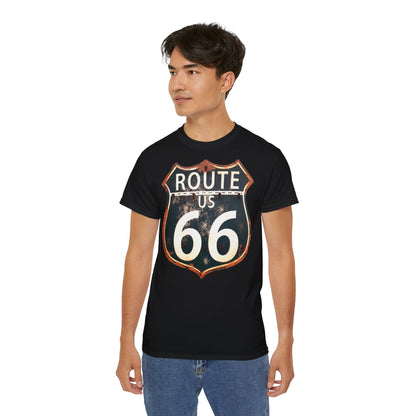 ROUTE 66 - T-Shirt | Hochwertig, 100 % Baumwolle, Weich & Bequem mit Rundhalsausschnitt