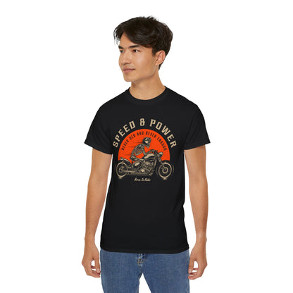 SPEED & POWER - T-Shirt | Hochwertig, 100 % Baumwolle, Weich & Bequem mit Rundhalsausschnitt