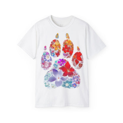 Blumenpfote - T-Shirt | Hochwertig, 100 % Baumwolle, Weich & Bequem mit Rundhalsausschnitt