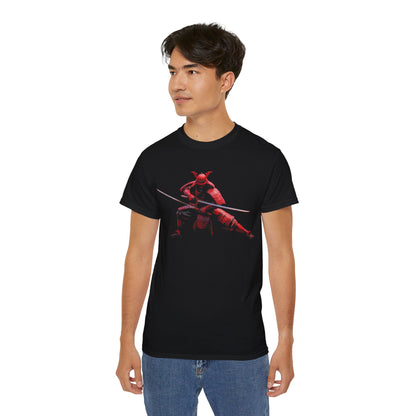 Red Samurai - T-Shirt | Hochwertig, 100 % Baumwolle, Weich & Bequem mit Rundhalsausschnitt