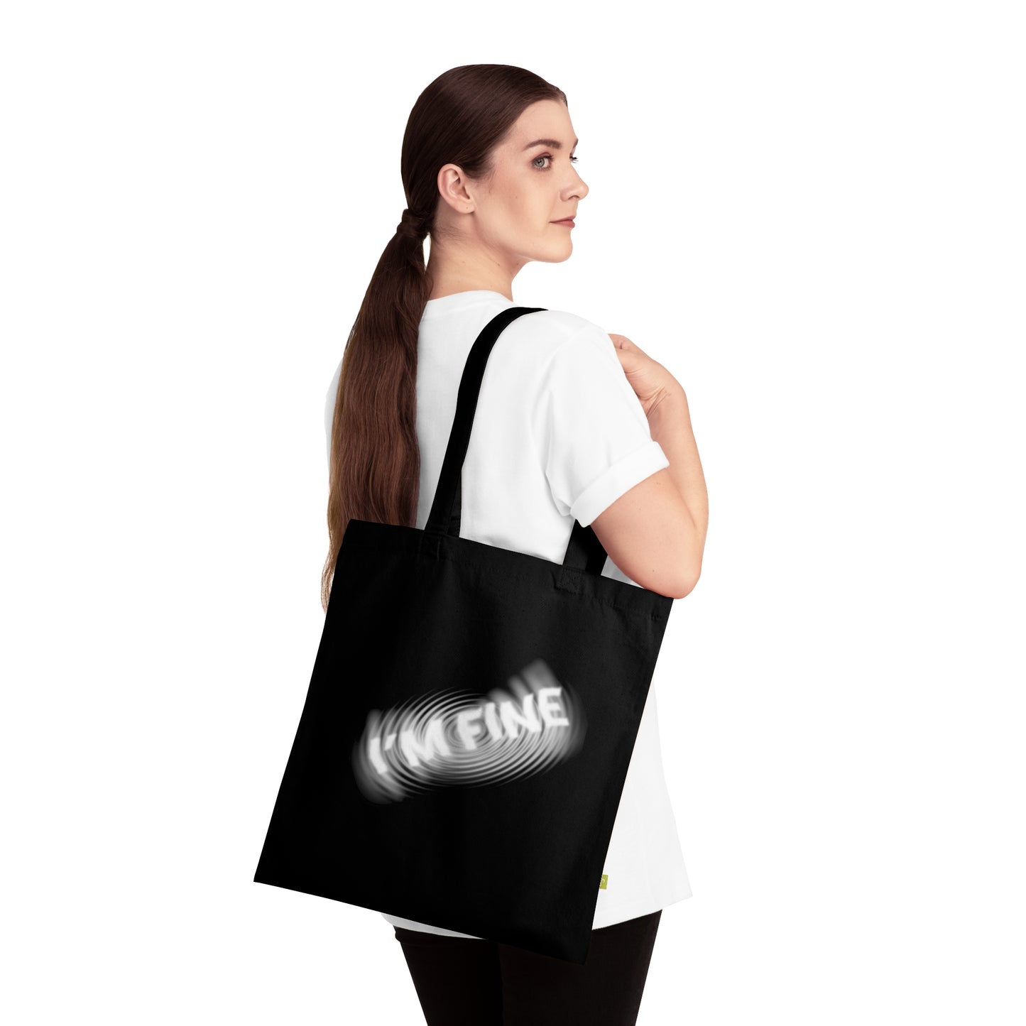 I'M FINE - Stoffbeutel, Einkaufstasche aus Bio-Baumwolle, umweltfreundliches Geschenk, Stoffbeutel mit Totenkopfmotiv, Tasche im Boho-Stil